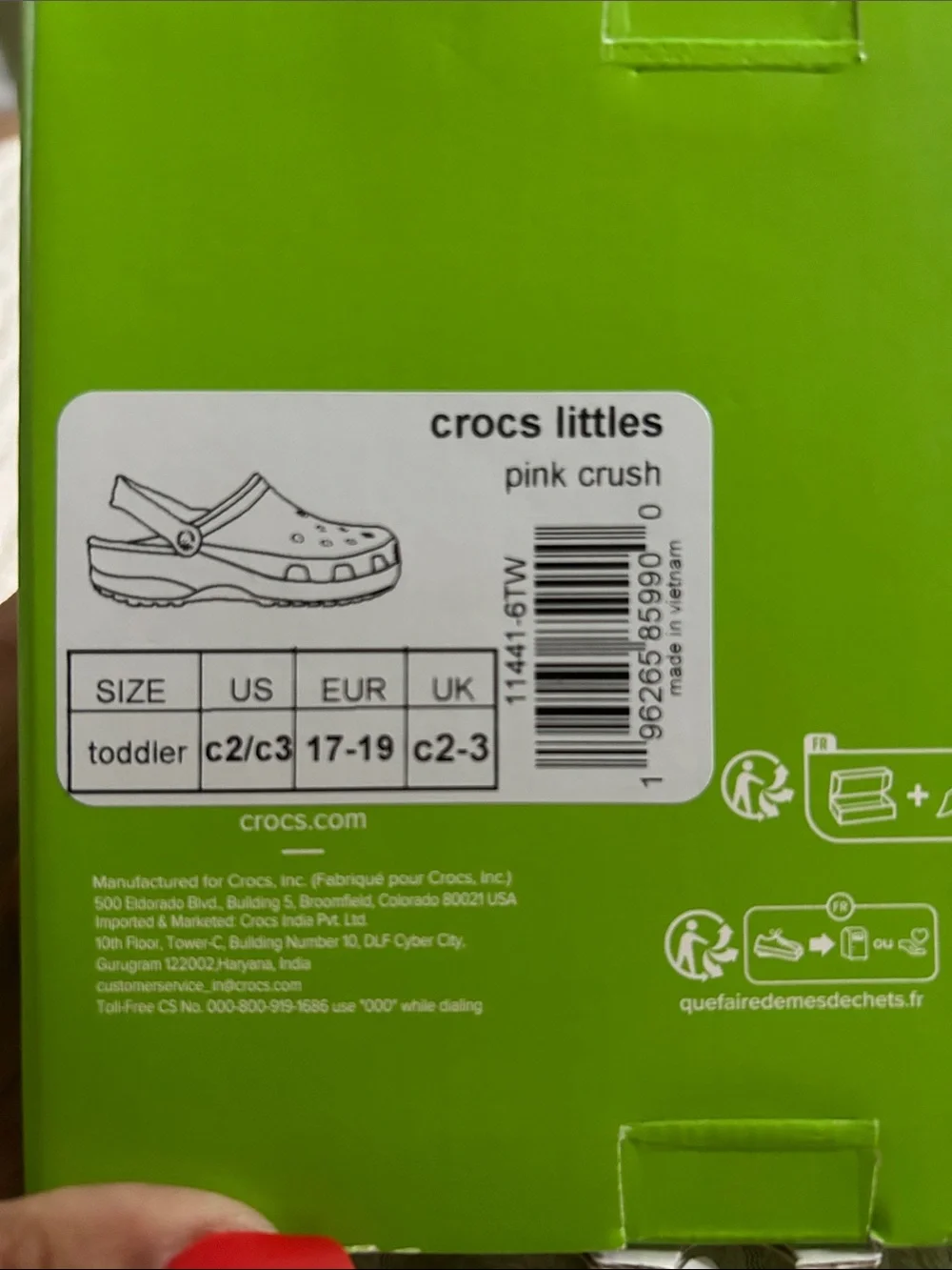 CROCS Kids Clogs in Bright Pink Gift Box